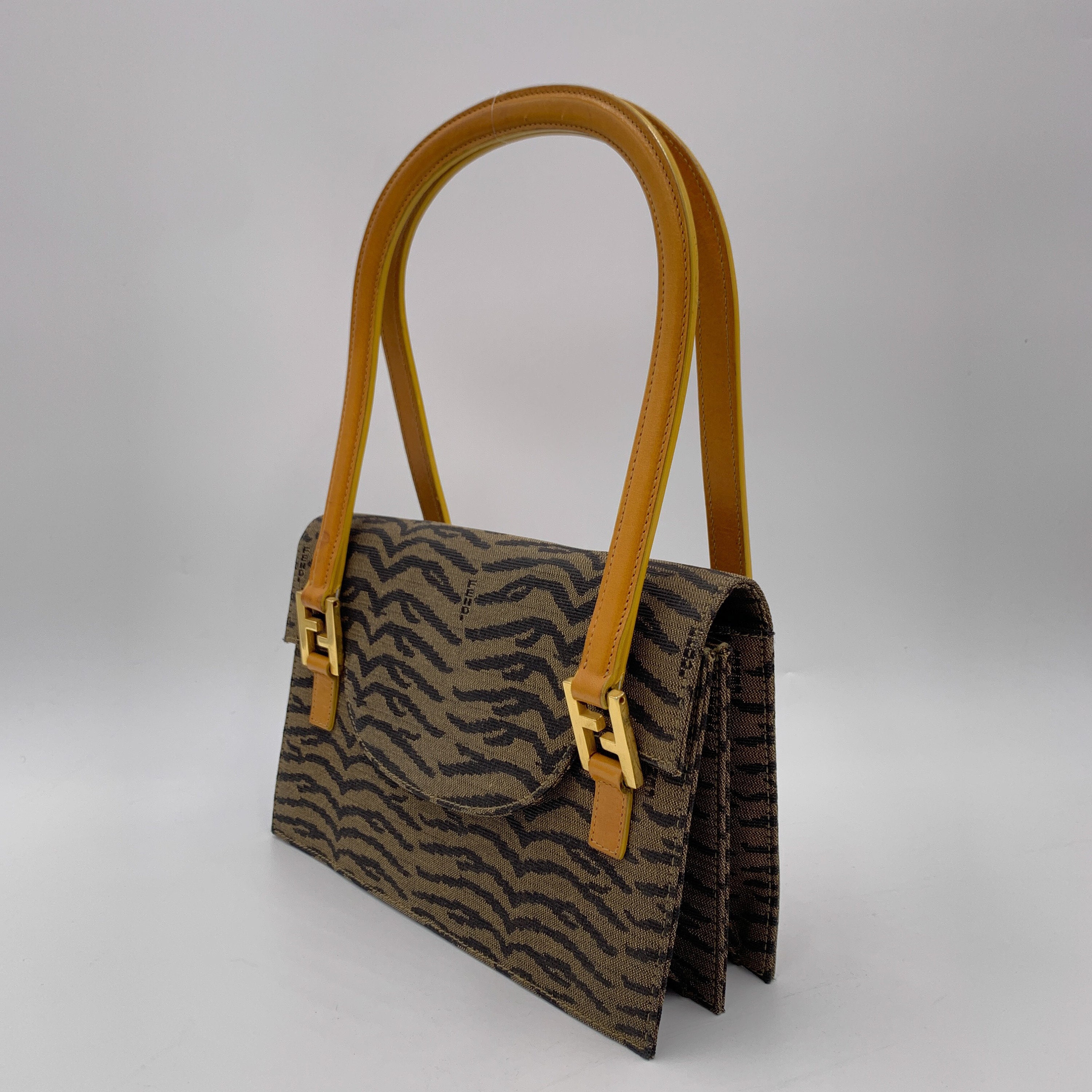Authentic FENDI Vintage Jacquard Pattern Shoulder Bag | Etsy