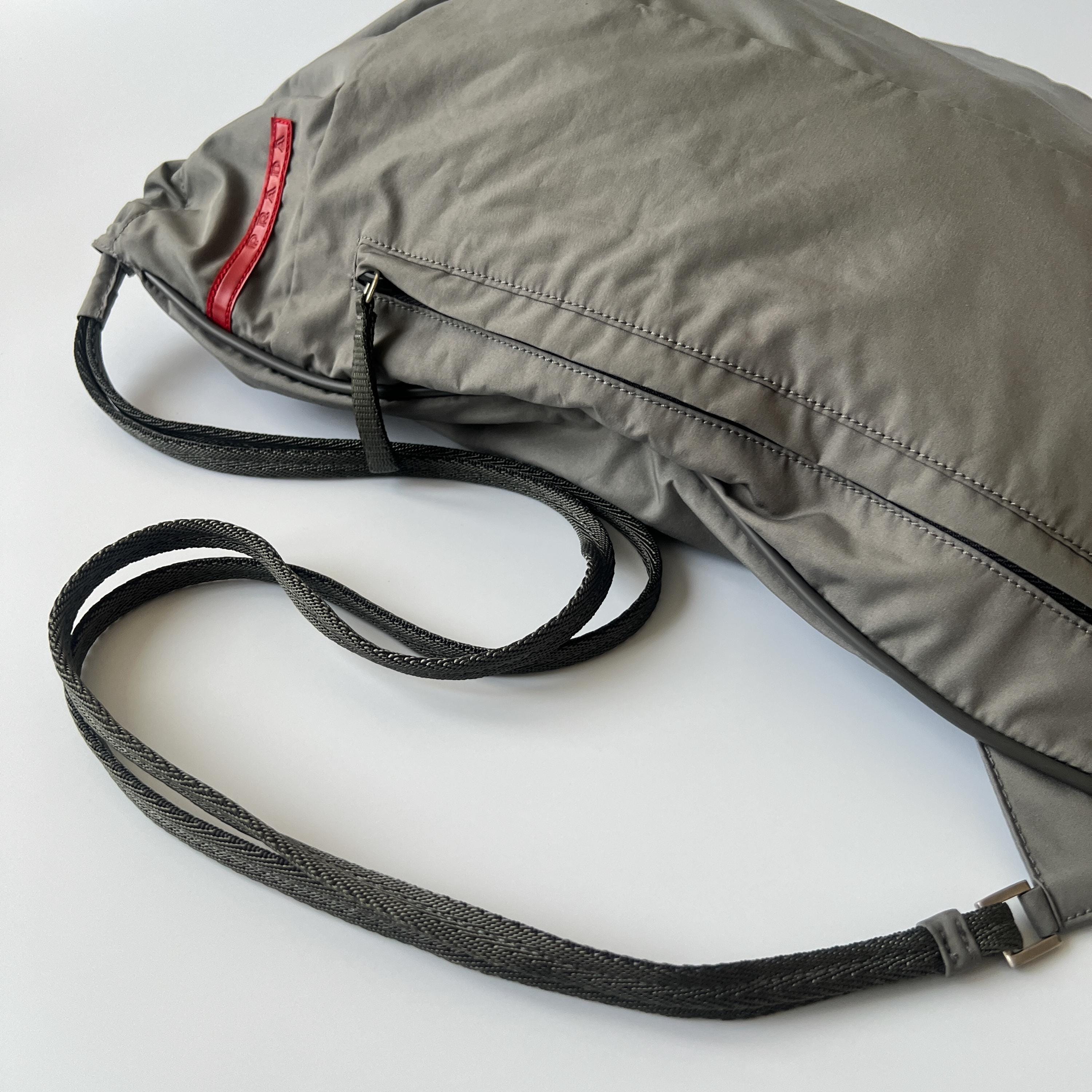 PRADA Authentic Vintage Gray Nylon Luna Rossa Sling Bag - Etsy