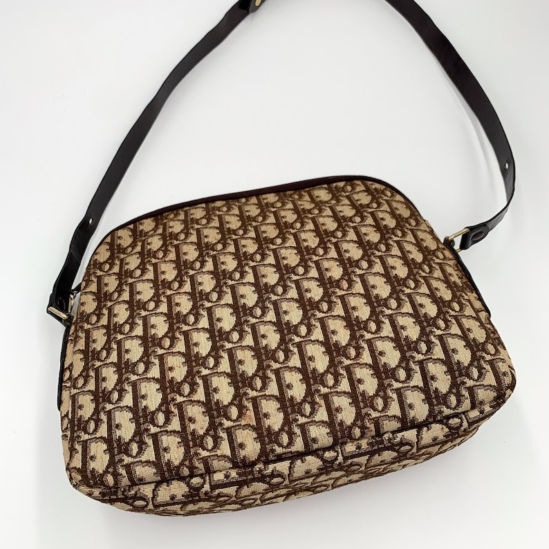 Authentic Christian Dior Vintage Brown Trotter Shoulder Bag | Etsy