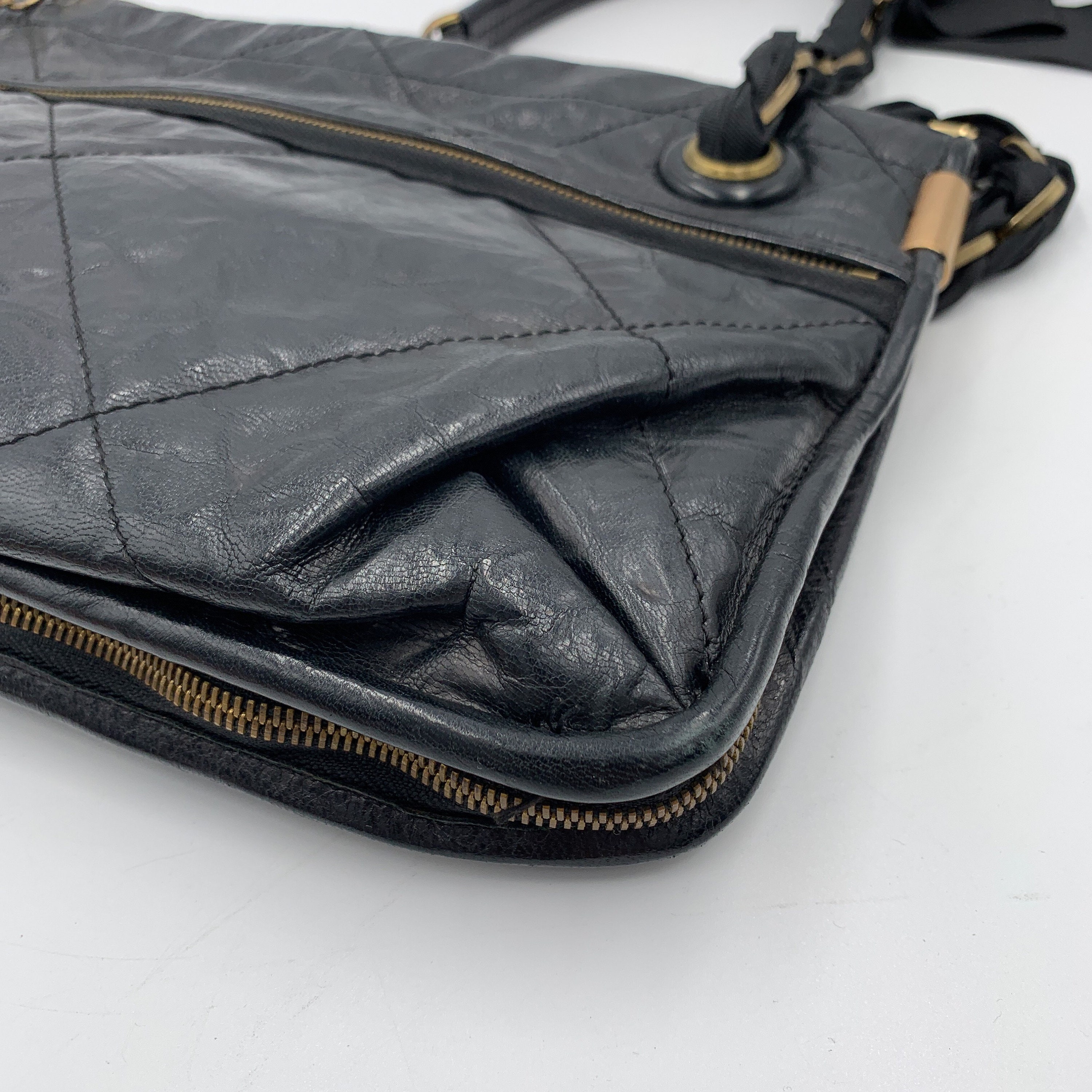 Sac Bandoulière Lanvin Amalia En Cuir Bordeaux - Occasion - Taille Moyenne