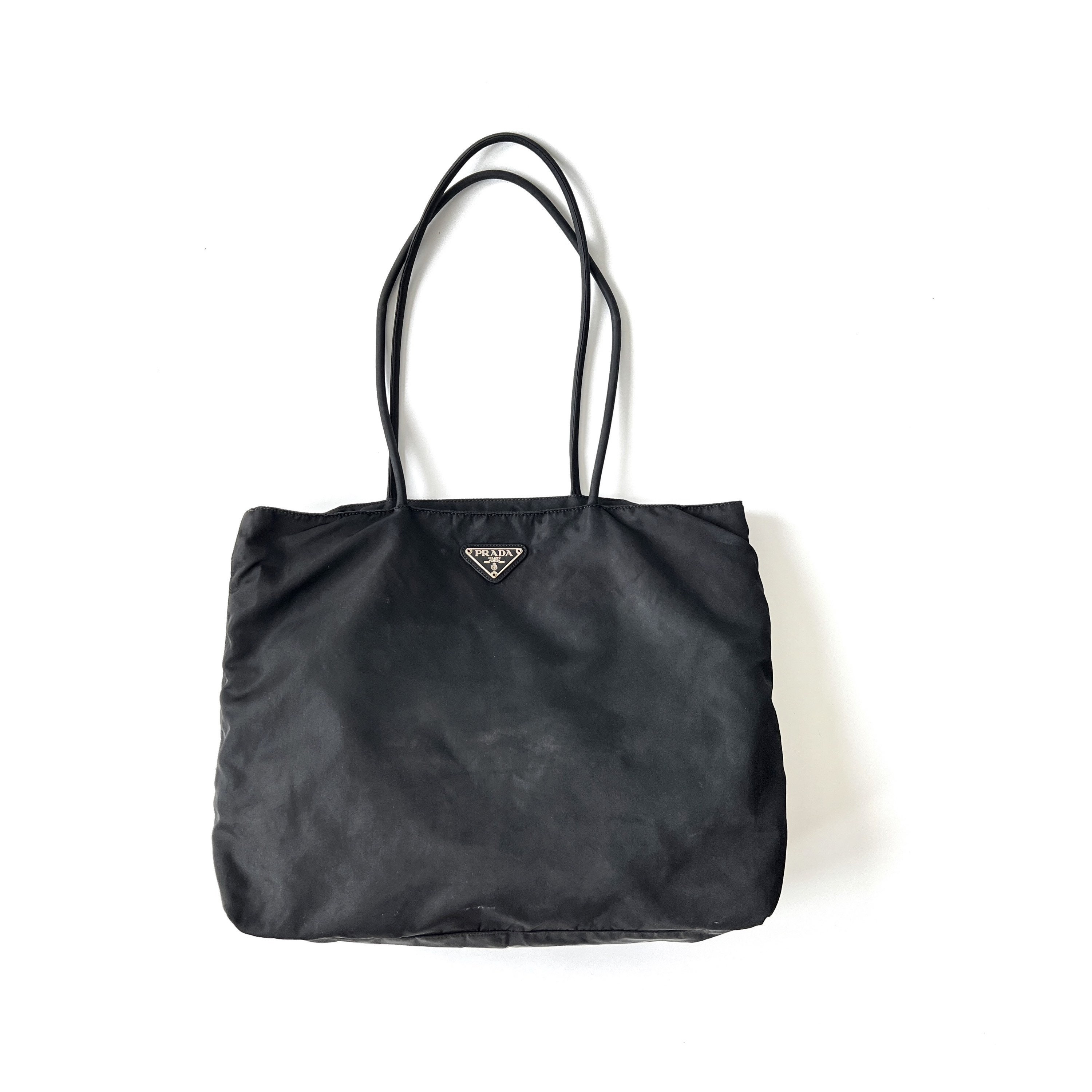 Vintage Prada Tessuto Black Nylon Tote Bag -  India