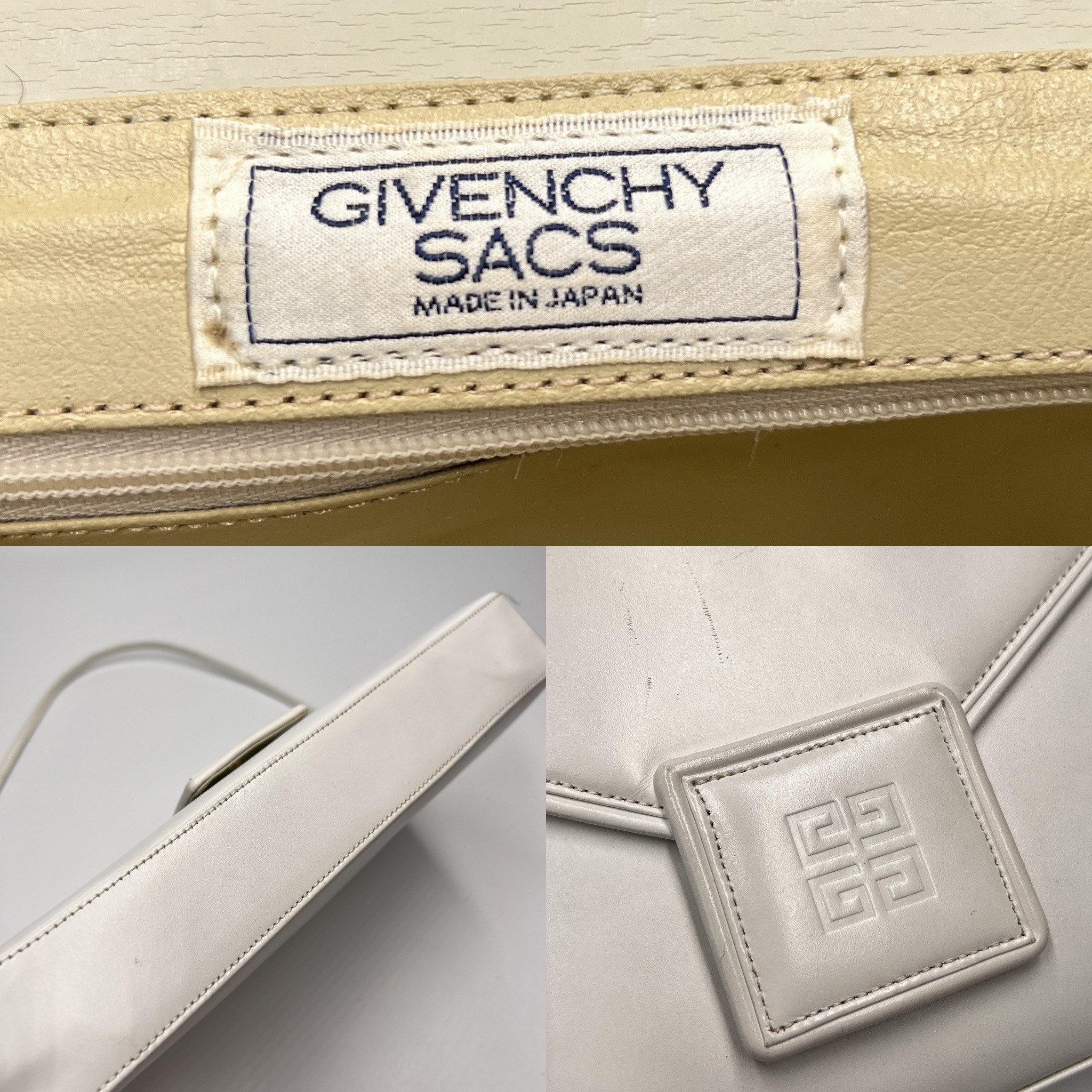 GIVENCHY 本物ヴィンテージ ホワイトレザー クロスボディバッグ - Etsy