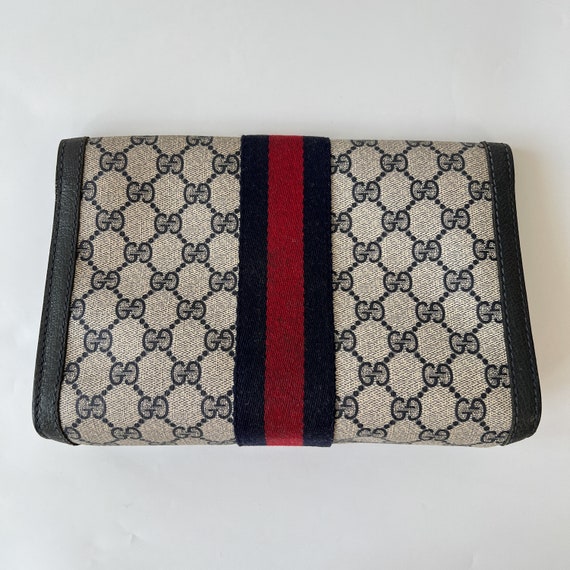 GUCCI Authentic Vintage Canvas Blue and Red Web C… - image 3
