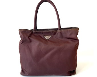 PRADA Authentic Nylon Dark Brown Tote