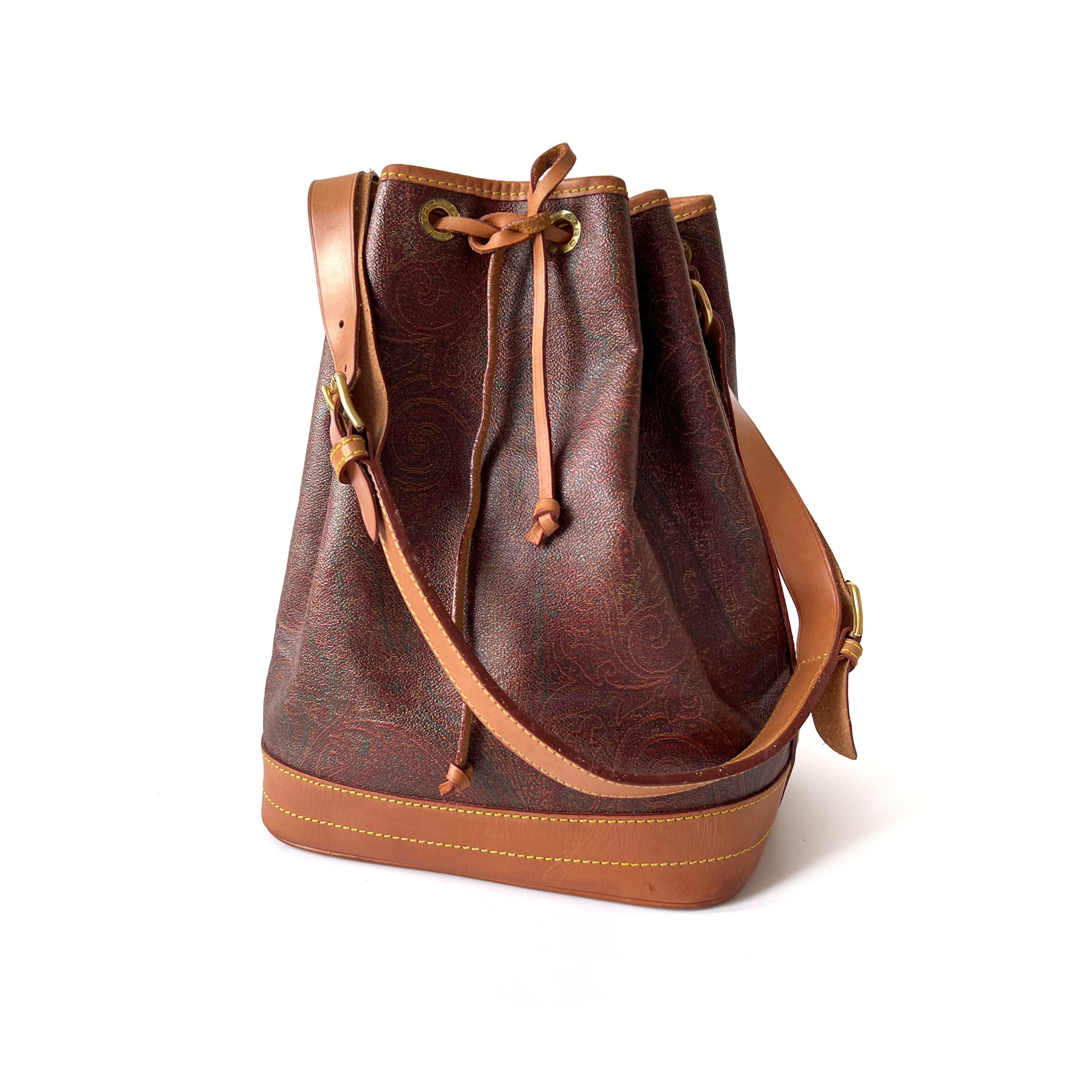Etro, Italy, Burgundy Paisley Alma Style Handbag 14in x 11in x 5in