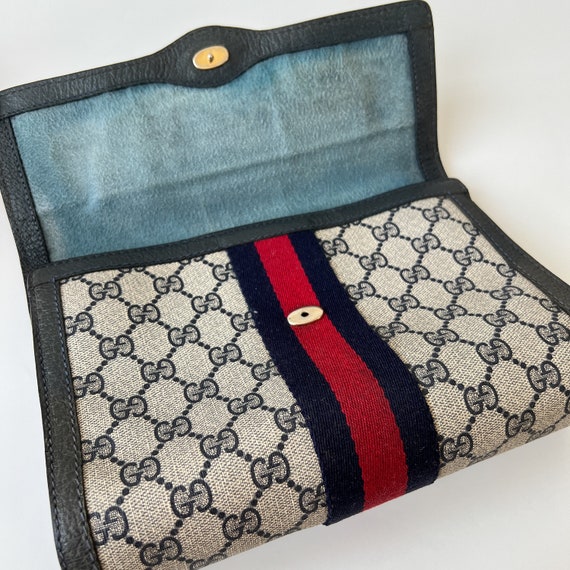 GUCCI Authentic Vintage Canvas Blue and Red Web C… - image 7