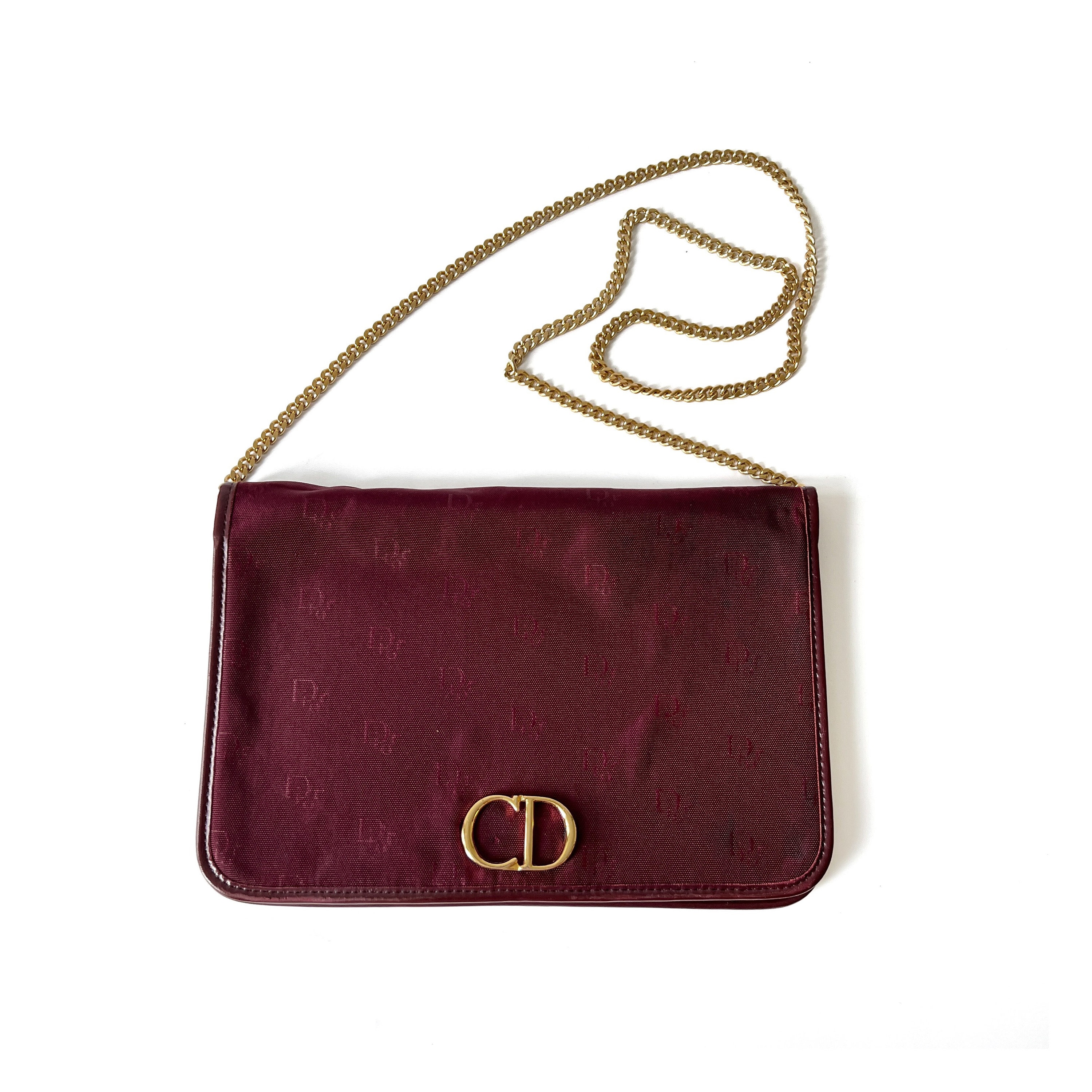 Christian Dior Authentic Vintage Monogram Logo Burgundy Christian Dior Authentic Vintage Monogram Logo Burgundy