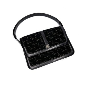 GIVENCHY Authentic Vintage 4G Logo Monogram Suede Shoulder Box Bag