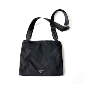 PRADA Authentic Vintage Black Nylon Crossbody Bag