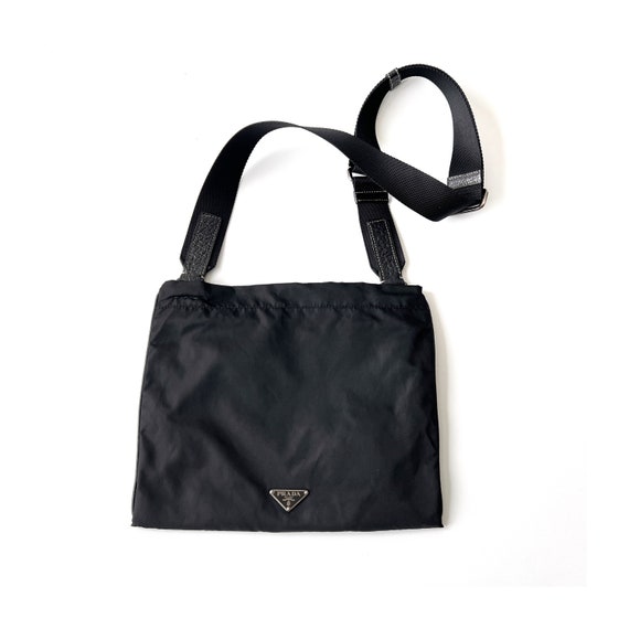 Prada, Bags, Auth Prada Nylon Black Crossbody Bag