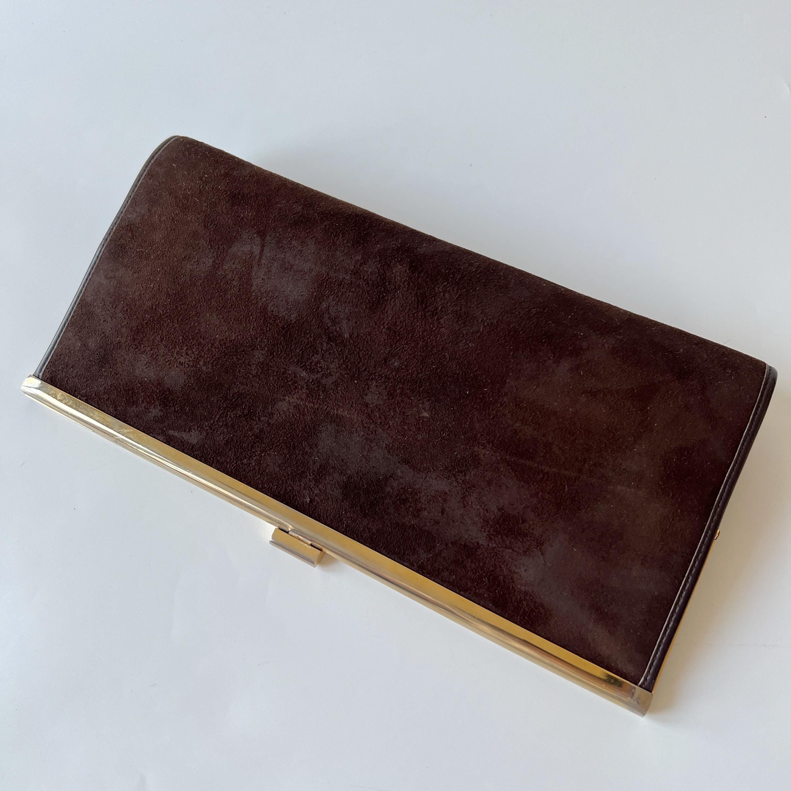 Christian Dior Authentic Vintage Dark Brown Suede Clutch - Etsy display picture 2