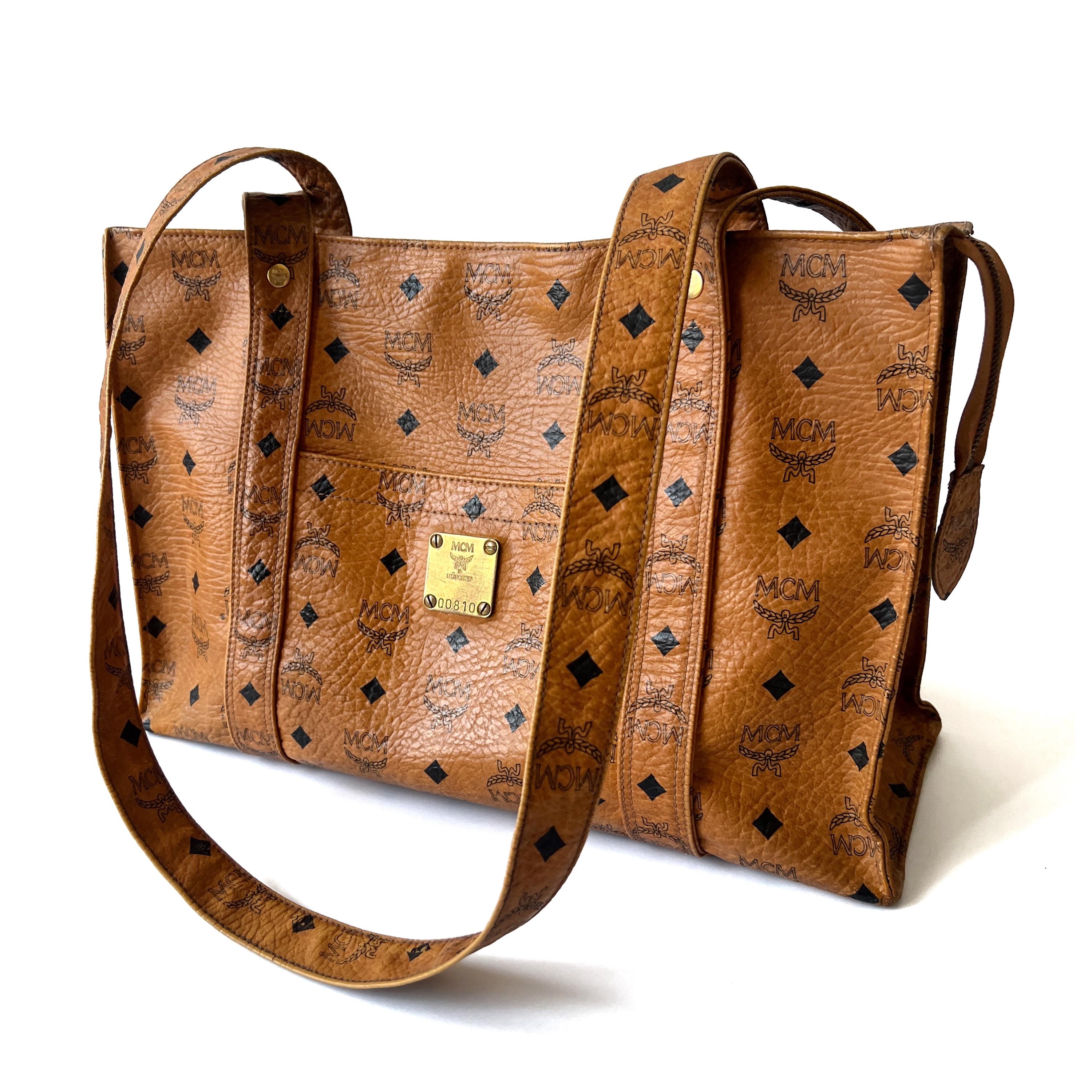 【MCM】Vintage Bag 中ボストン ／お洒落 レトロ used Vintage MCM Cognac Visetos Small Boston Bag – 18th Street Vintage