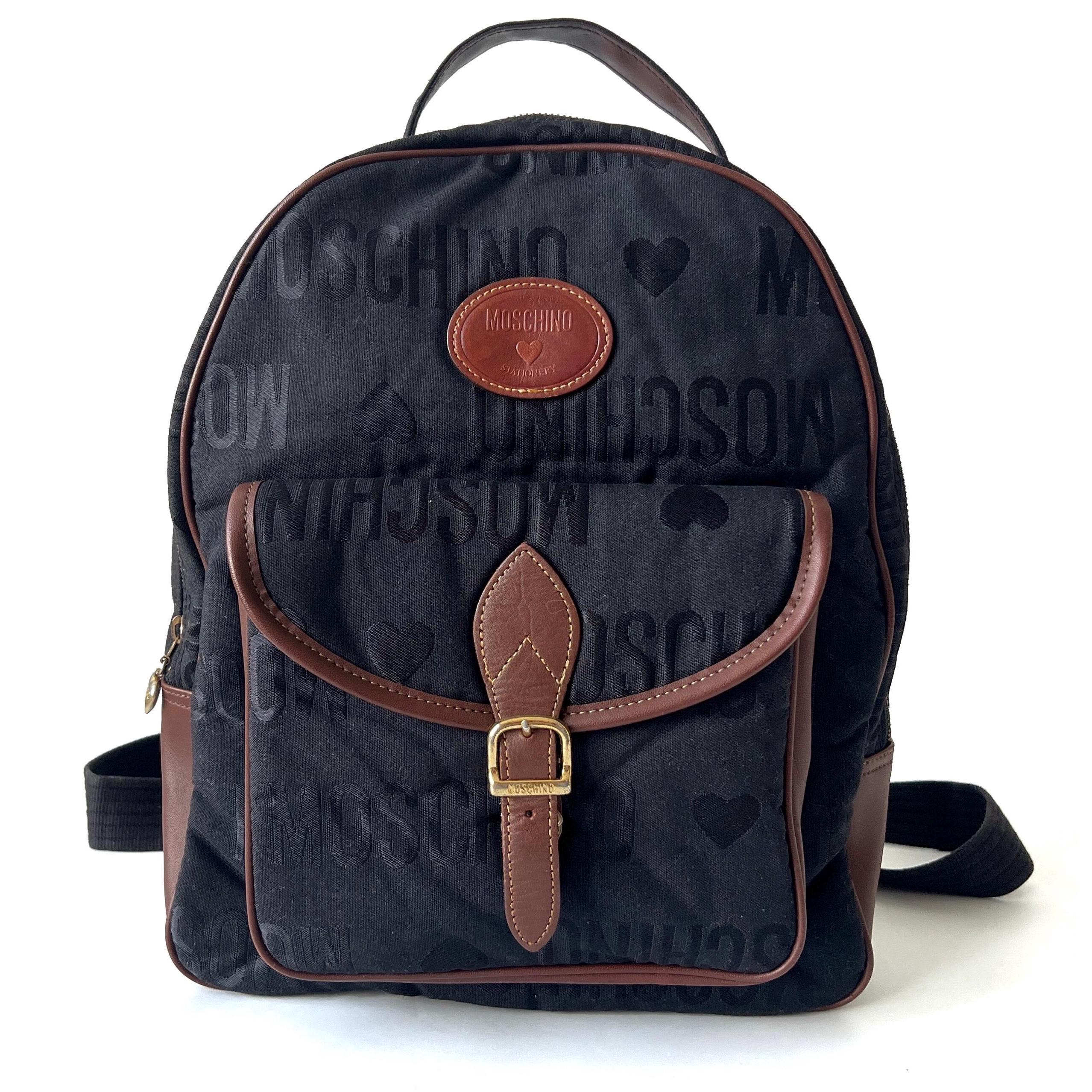 バッグ moschino vintage backpack y2k archive MOSCHINO STATIONERY Authentic Vintage Backpack - Etsy