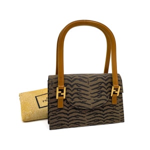 Authentic FENDI Vintage Jacquard Pattern Shoulder Bag