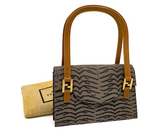Authentic FENDI Vintage Jacquard Pattern Shoulder Bag