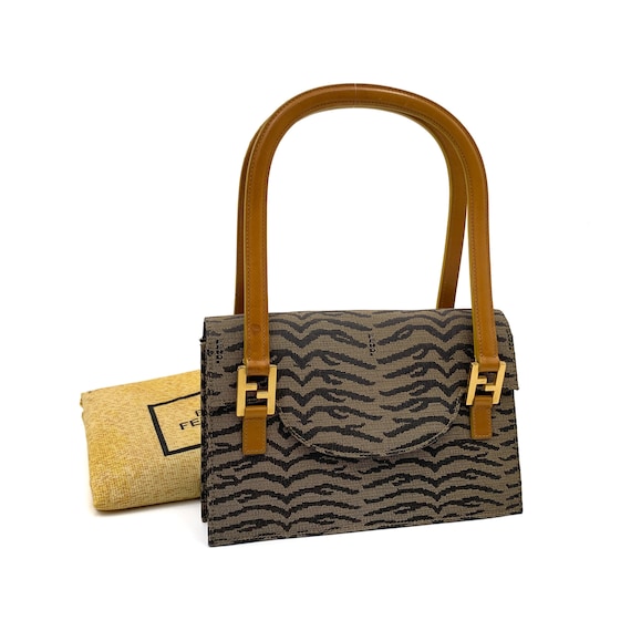 Authentic FENDI Vintage Jacquard Pattern Shoulder Bag - Etsy display picture 1