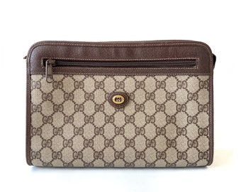 GUCCI Authentische Vintage-Clutch mit Segeltuchmuster