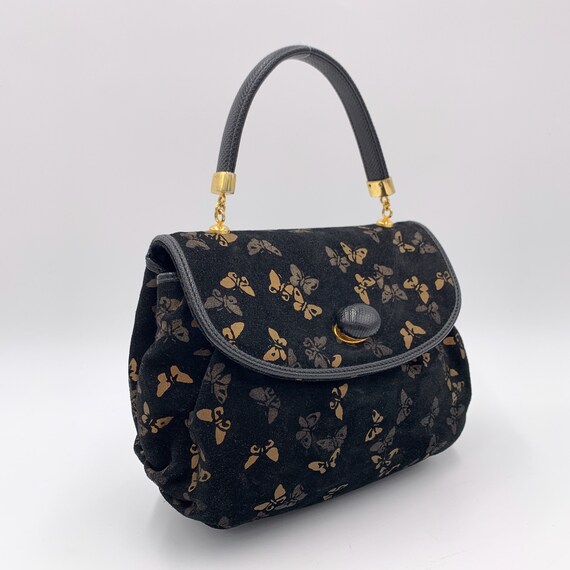 Classic LV With Butterfly Crafting Leather Fabric Bag Leather