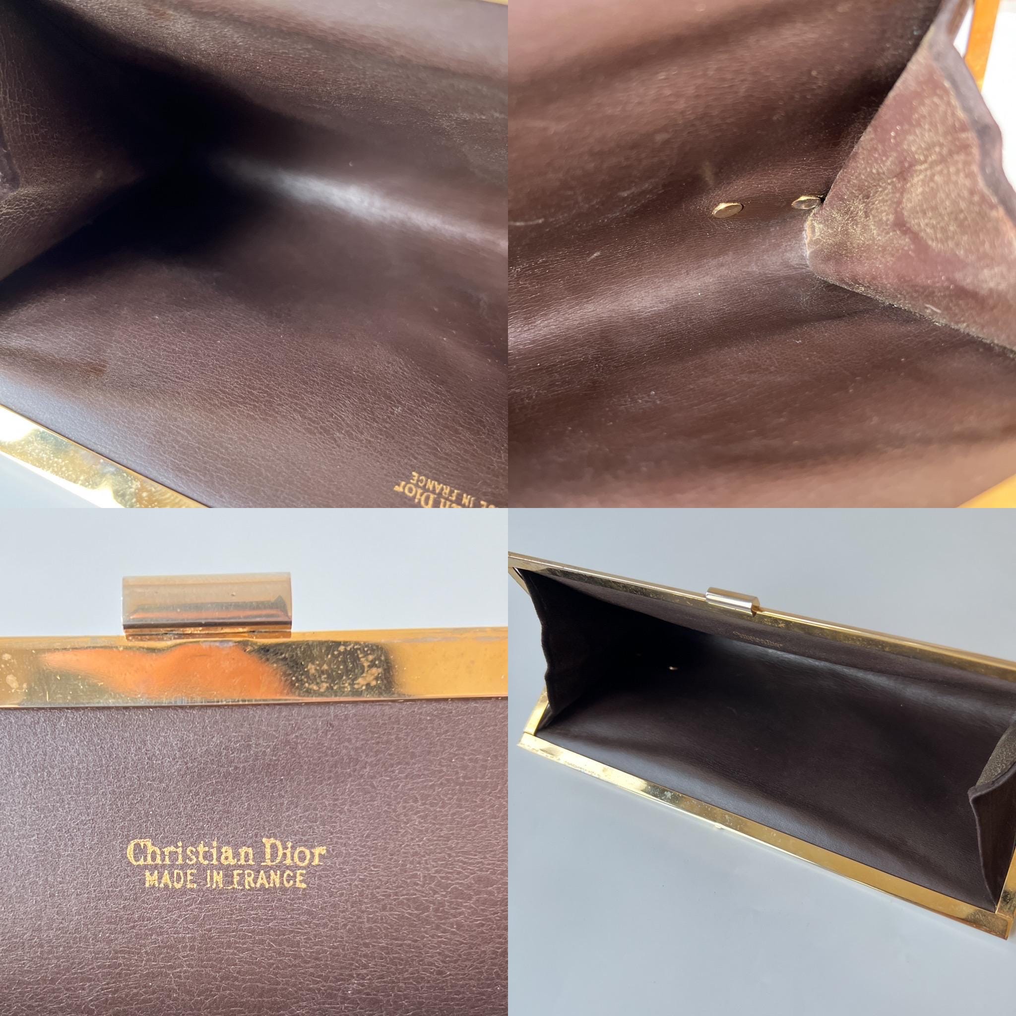 Vintage Christian Dior Brown Leather & Suede Clutch Bag - Authentic Dior 3604N Christian Dior Authentic Vintage Dark Brown Suede Clutch - Etsy main image 2