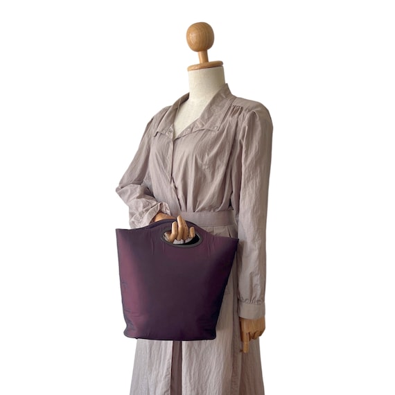 GUCCI Authentic Vintage Satin Iridescent Burgundy Tote Bag - Etsy 