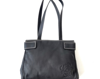 【VINTAGE LOEWE/ロエベ】Velazquez vanity Vintage LOEWE Velazquez Twist Handle Leather Vanity Handbag