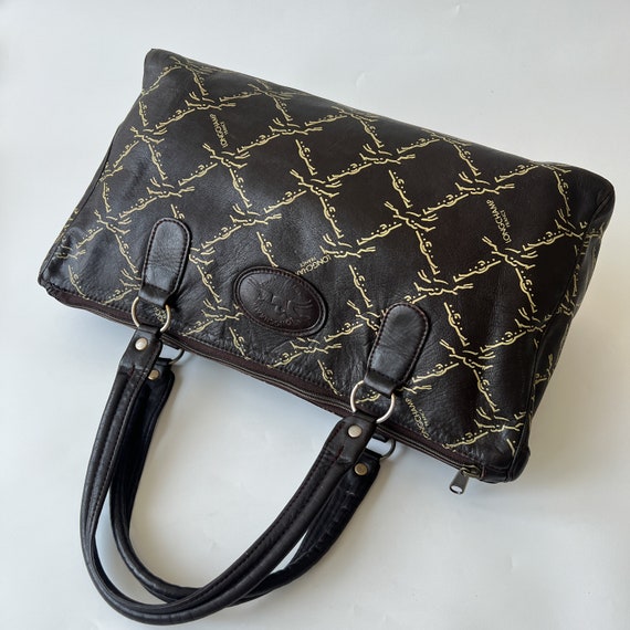 VINTAGE Used LONGCHAMP Mini Boston Hand bag Leather Brown