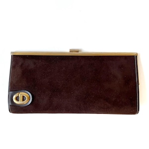 Christian Dior Authentic Vintage Dark Brown Suede Clutch
