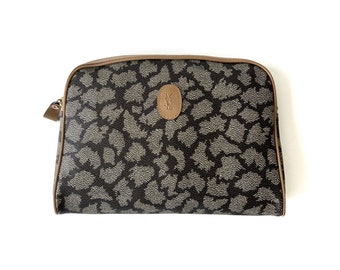 Yves Saint Laurent Authentic Vintage PVC Canvas Giraffe Pattern Clutch