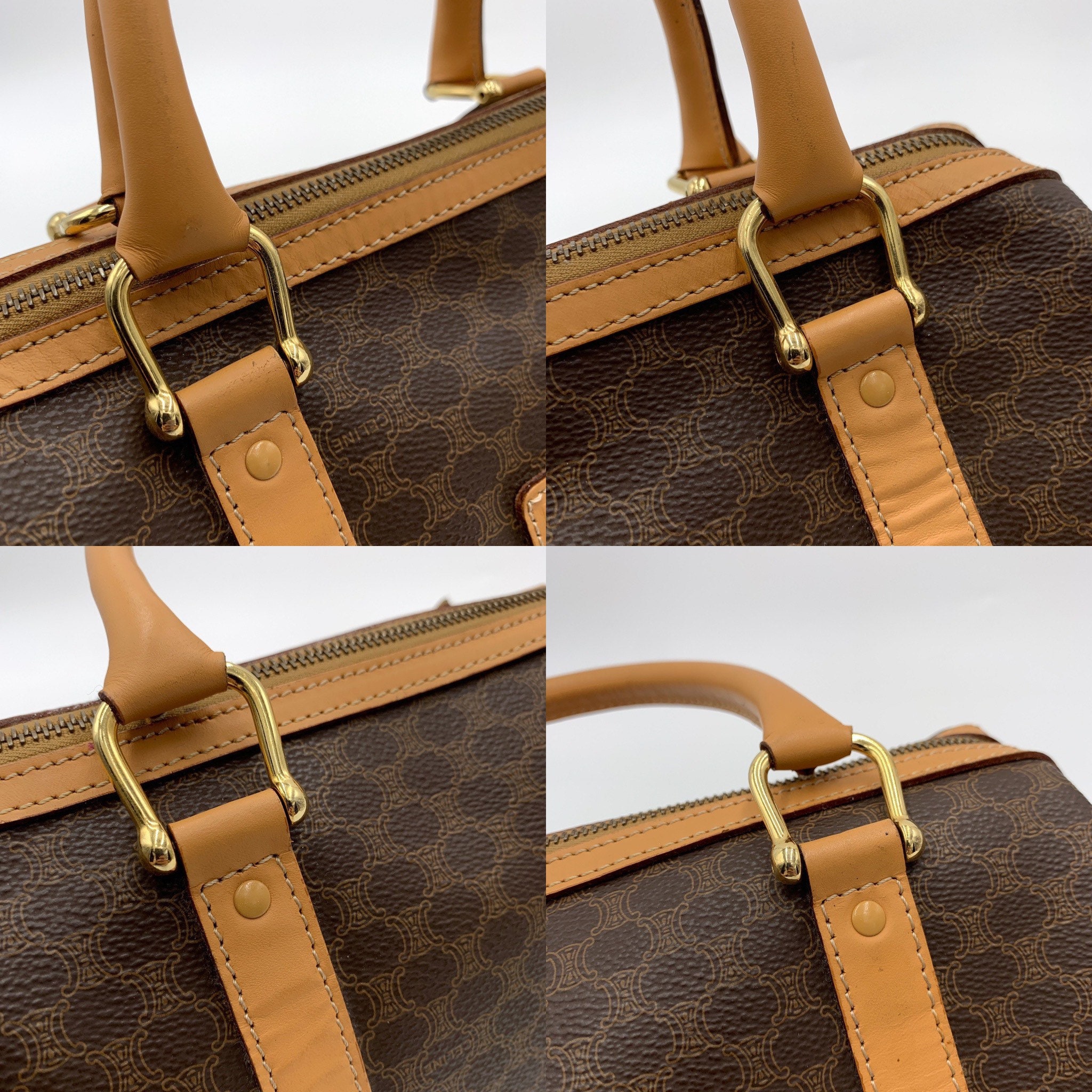 CELINE Authentic Vintage Macadam Boston Bag Etsy Singapore