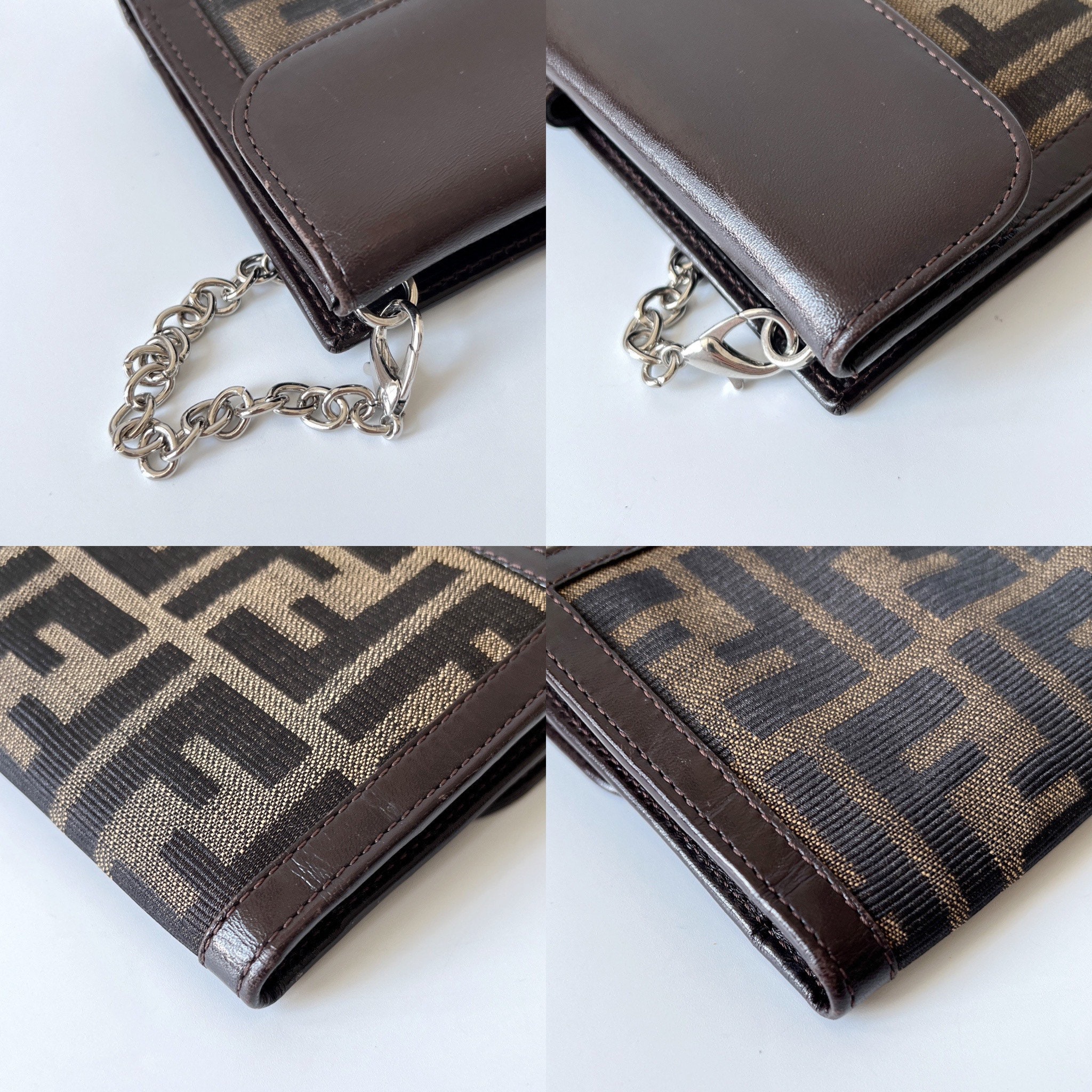 FENDI Authentic Vintage Zucca Long Wallet With Chain - Etsy