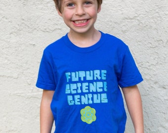 Future Science Genius Blue Youth Short Sleeve T-Shirt Kids Science STEM Shirt Sizes S-XL