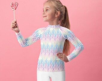 Kids Rainbow Helix Sun-Protective Rash Guard- STEM