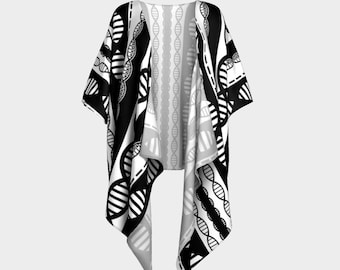 Double Helix DNA Shawl / Boho-chic Kimono / Women in Science / Multiple Sizes