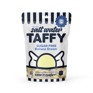 Taffy Shop SUGAR-FREE Banana Dream™ Salt Water Taffy Candy - Soft and Sweet and Made in the USA - Guaranteed Fresh - Gluten-Free,Peanut-Free