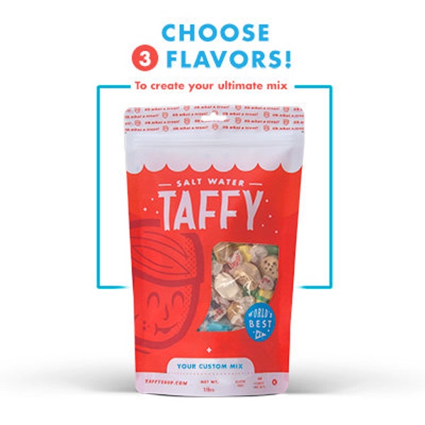 Taffy Shop Create Your Own Mix - Choose From 80 Flavors of Salt Water Taffy - Guaranteed Fresh - Gluten-Free, Peanut-Free