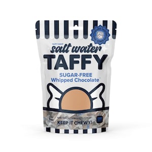 Taffy Shop SUGAR-FREE Whipped Chocolate™ Salt Water Taffy - Soft and Sweet and Made in the USA - Guaranteed Fresh - Gluten-Free, Peanut-Free