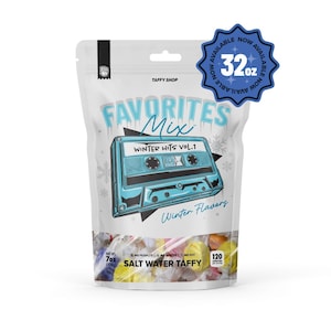Taffy Shop Winter Favorites™ Mix Salt Water Taffy Candy - Soft, Sweet Candy Assortment, Made in the USA - Gluten-Free, Peanut-Free