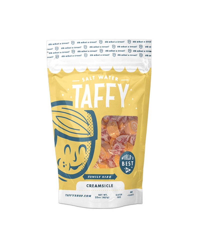 Taffy Shop Creamsicle Salt Water Taffy Candy Soft and Sweet Etsy