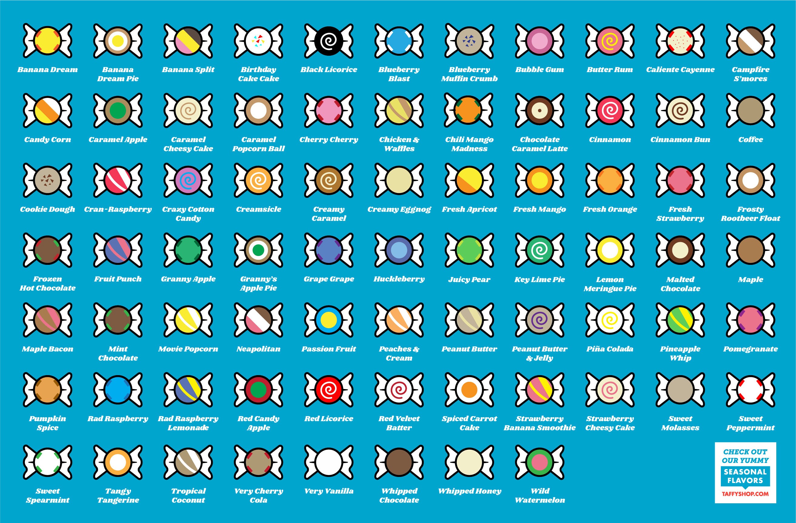 Taffy Shop Fall Favorites Mix Salt Water Taffy Candy Soft Etsy