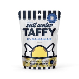 Taffy Shop It&#39;s B-A-N-A-N-A-S™ (Banana) Salt Water Taffy Candy - Soft and Sweet and Made in the USA-Guaranteed Fresh-Gluten-Free,Peanut-Free