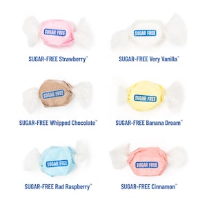 Taffy Shop SUGAR-FREE Favorites™ Mix Salt Water Taffy Candy - Soft and Sweet Taffy Assortment - Guaranteed Fresh - Gluten-Free, Peanut-Free