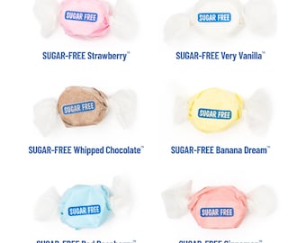 Taffy Shop SUGAR-FREE Favorites™ Mix Salt Water Taffy Candy - Soft and Sweet Taffy Assortment - Guaranteed Fresh - Gluten-Free, Peanut-Free