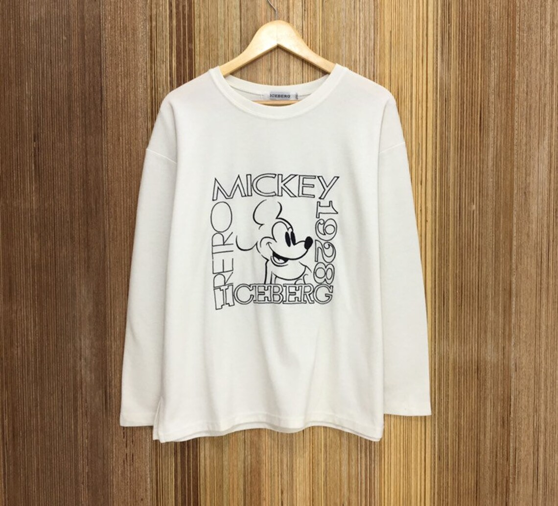 Extremely Rare ICEBERG x MICKEY MOUSE Crewneck Long Sleeve Etsy