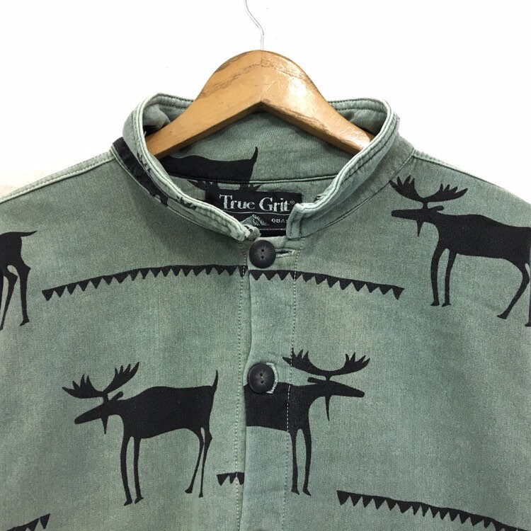 reindeer button up shirt