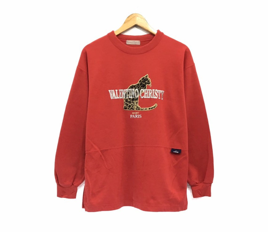 VALENTINO CHRISTY Crewneck Sweatshirt Jumper Embroidery Big | Etsy