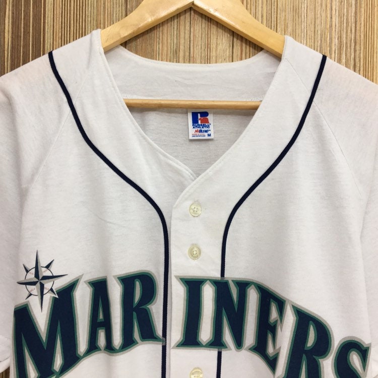 Vintage 90s SEATTLE MARINERS Button Up Shirts Big Logo Spell Etsy