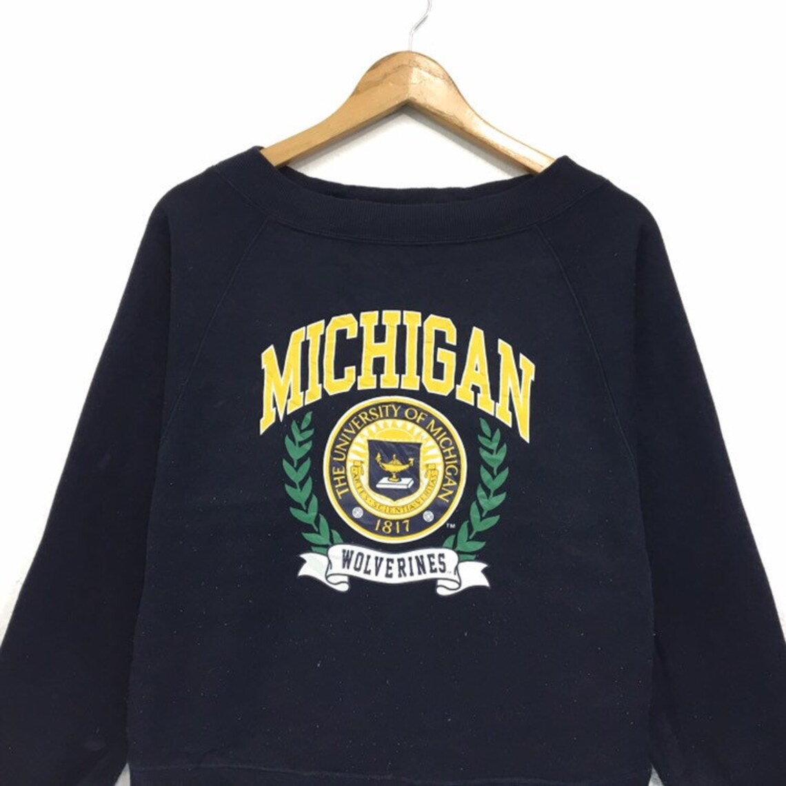 University Of Michigan Crewneck Sweatshirt Jumper Big Logo | Etsy