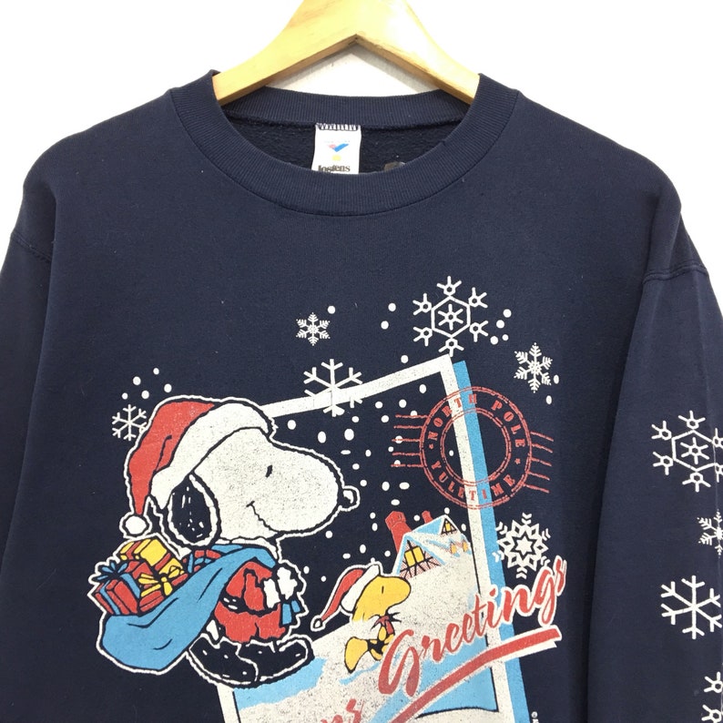 Vintage Snoopy Christmas Crewneck Sweatshirt Jumper Big Logo Etsy