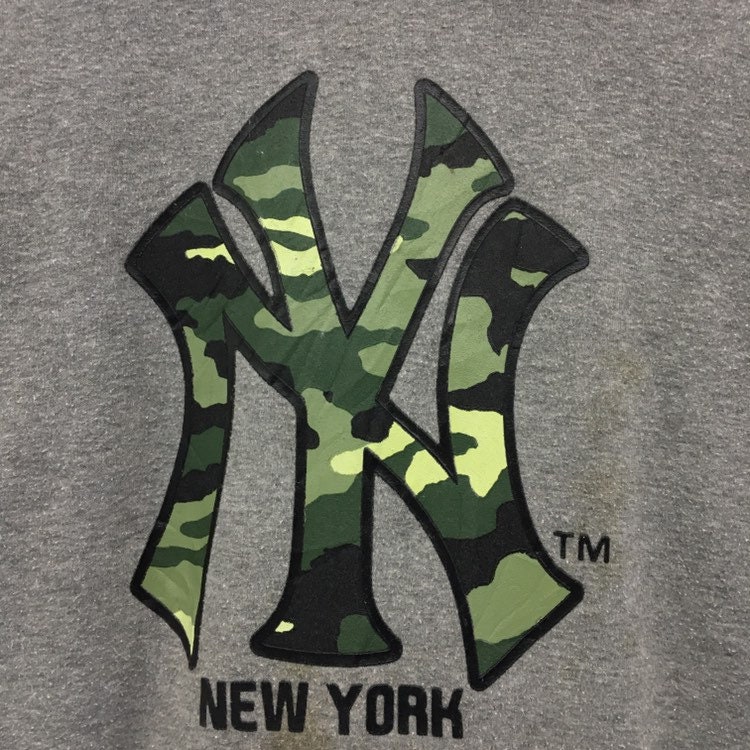 YANKEES Hoodie Sweatshirt Big Logo Camo 