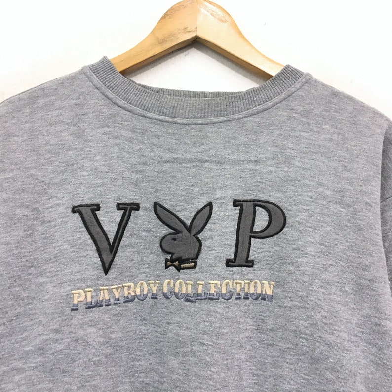 VIP Playboy Crewneck Sweatshirt Embroidery Big Logo Spell Out Pullover Fashion Style Top Brands Streetwear Small Size Urban Style